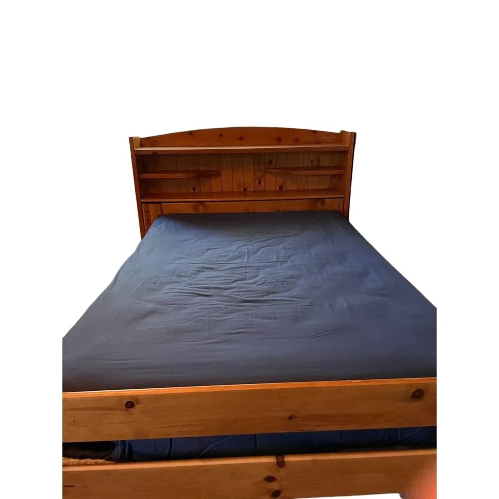 Vintage Cannon Full Fitted Sheet Used Dark Blue 1 Piece